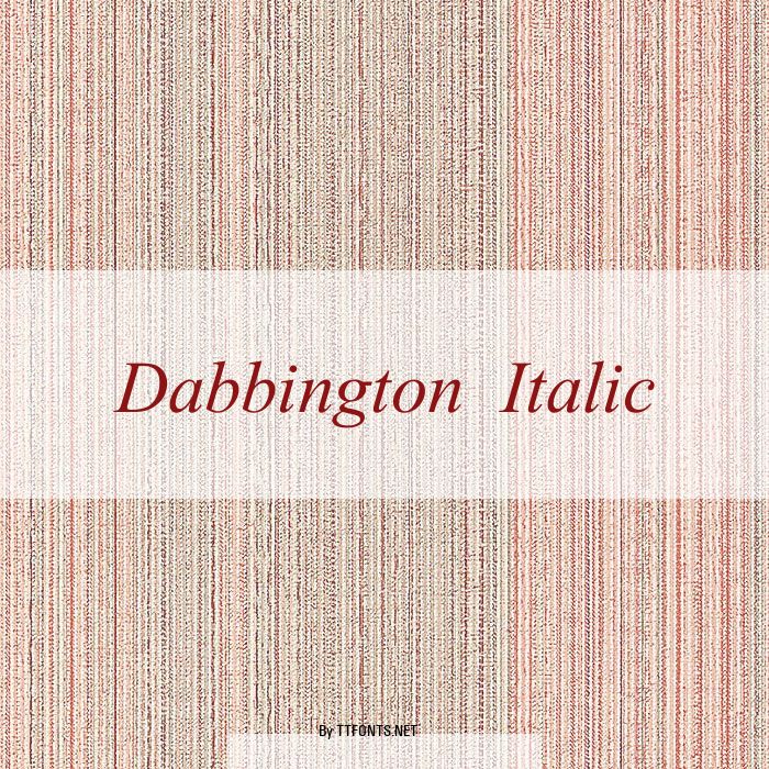 Dabbington  Italic example